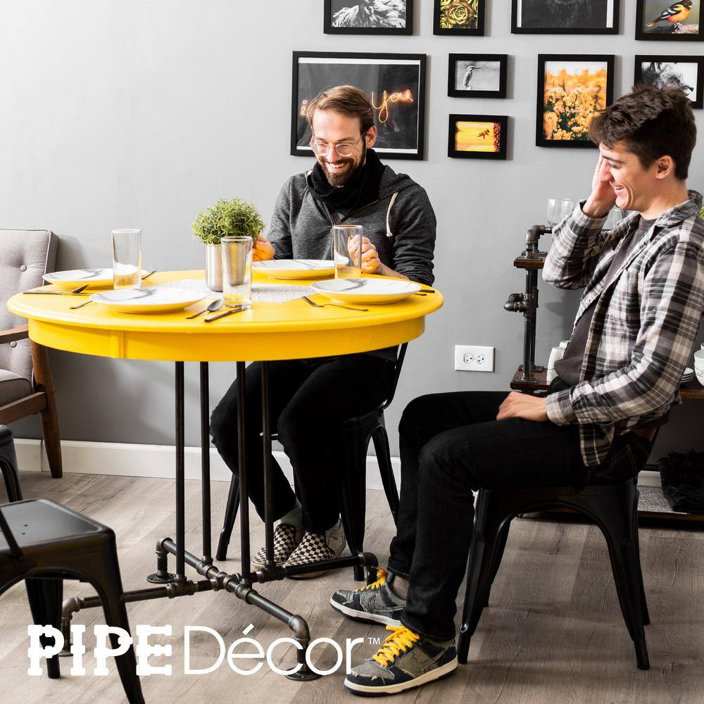 PIPE DECOR 365 PDKT3 3 4 in. Black Pipe 36.25 in. L x 29.25 in. H Blackjack Design Kitchen Table Kit2