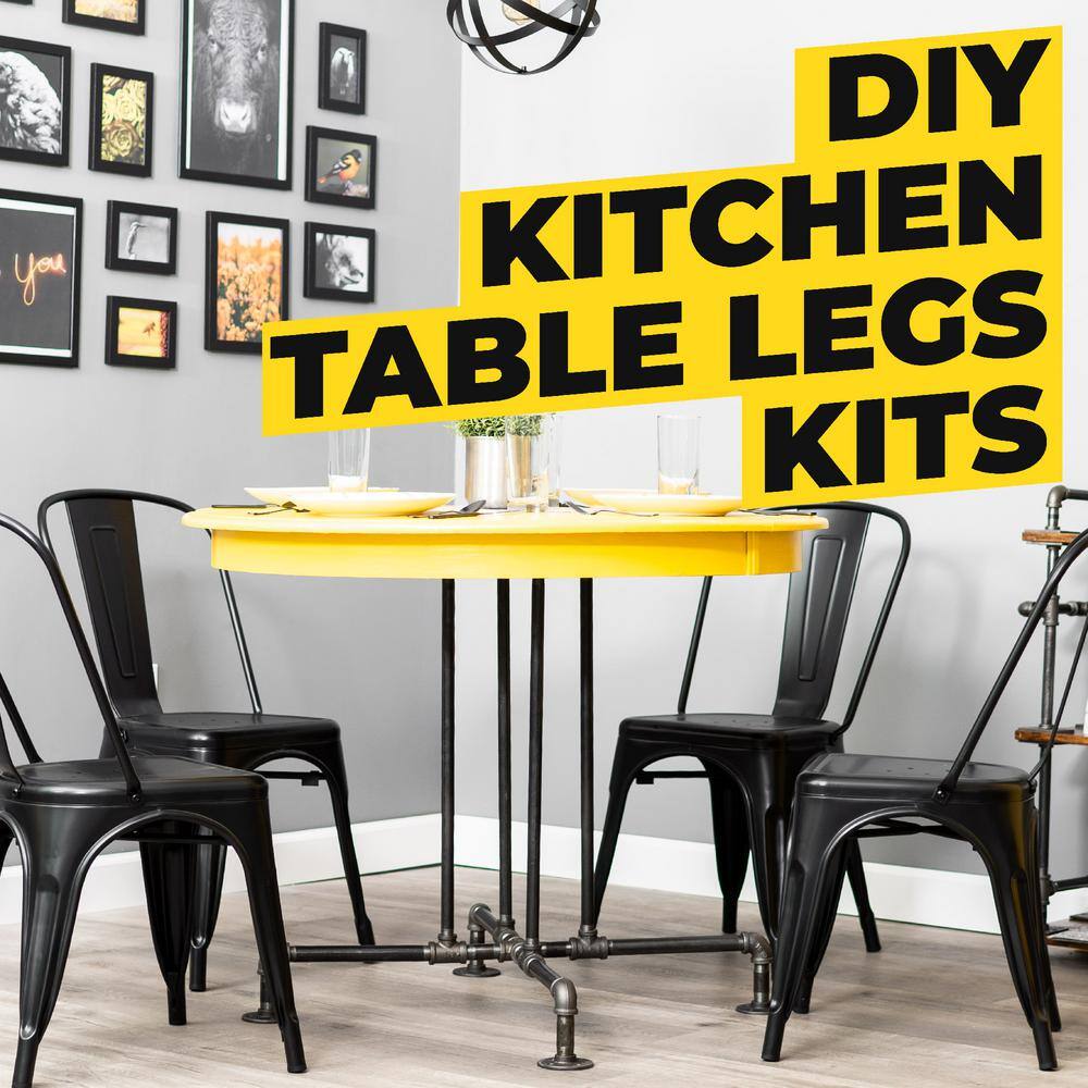 PIPE DECOR 365 PDKT3 3 4 in. Black Pipe 36.25 in. L x 29.25 in. H Blackjack Design Kitchen Table Kit3
