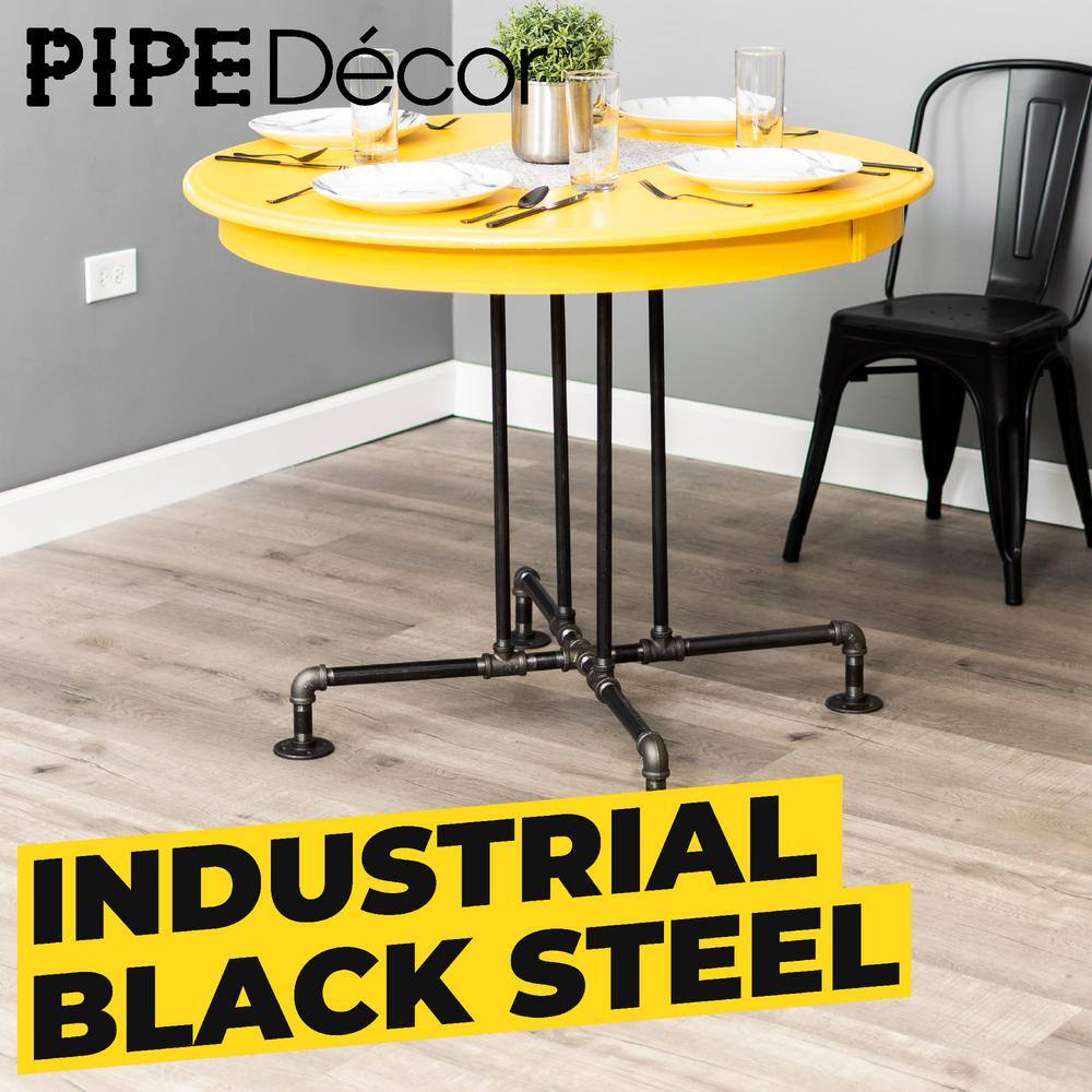 PIPE DECOR 365 PDKT3 3 4 in. Black Pipe 36.25 in. L x 29.25 in. H Blackjack Design Kitchen Table Kit7