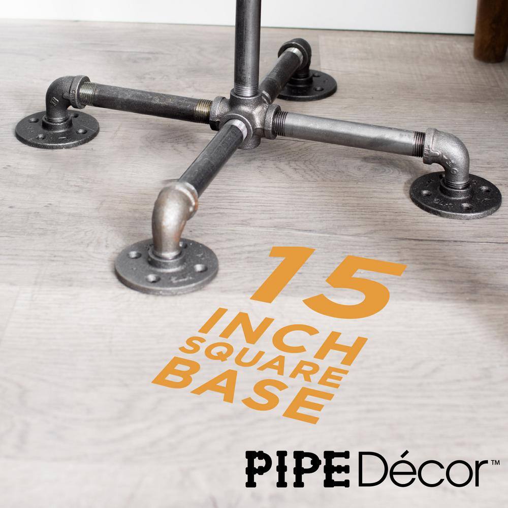 PIPE DECOR 365 PDLAMP61 2 in. Black Steel Pipe 56 in. H Extended Arm Floor Lamp Kit3