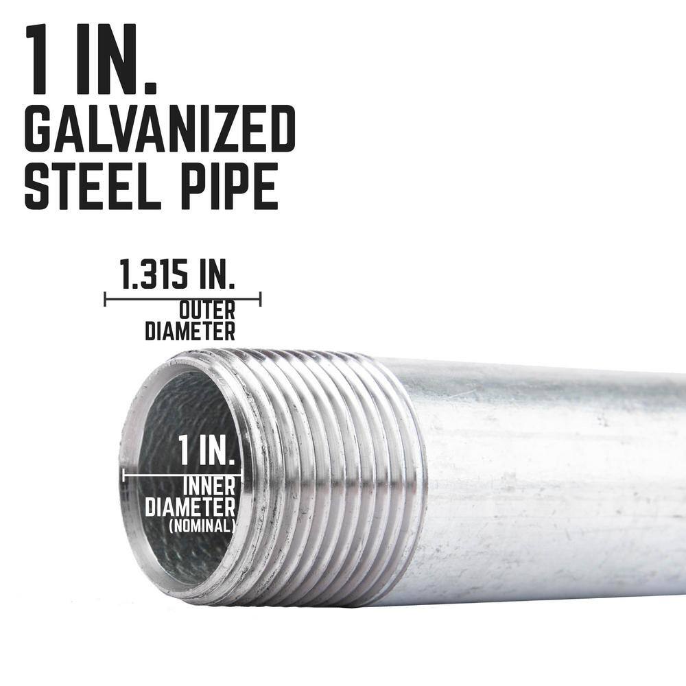 PIPE DECOR PDG P1X60-4 1 in. x 5 ft. Galvanized Steel Pipe (4-Pack)23