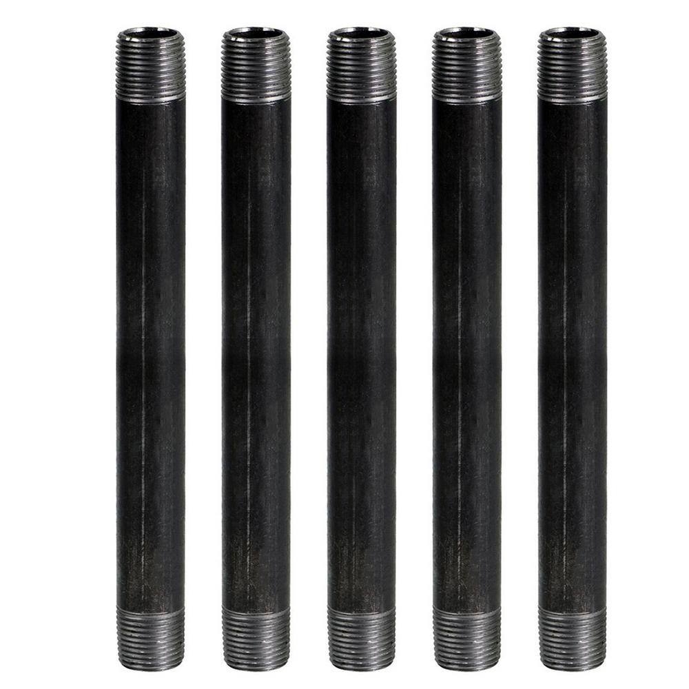 PLUMBFLEX 1272PBL-5 1 2 in. x 72 in. Black Steel Pipe (5-Pack) PLUMBFLEX 1272PBL-5 1/2 in. x 72 in. Black Steel Pipe (5-Pack)