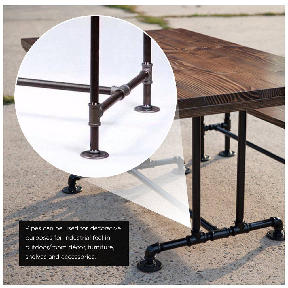 PLUMBFLEX 2060PBL-5 2 in. x 60 in. Black Steel Pipe (5-Pack)11