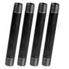 PLUMBFLEX 3012NPBL-4 Black Steel Pipe, 3 in. x 12 in. Nipple Fitting (4-Pack)