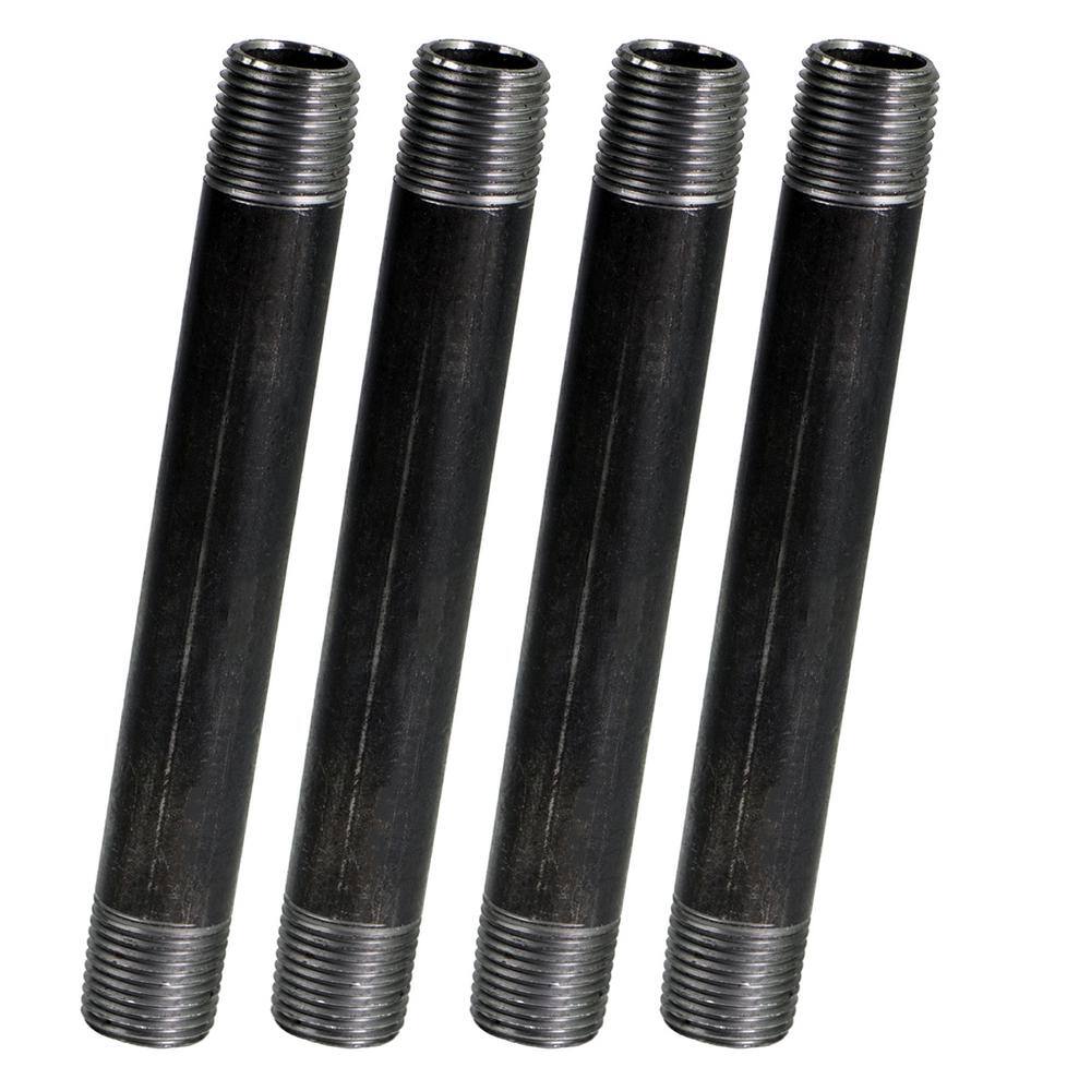 PLUMBFLEX 3012NPBL-4 Black Steel Pipe, 3 in. x 12 in. Nipple Fitting (4-Pack) PLUMBFLEX 3012NPBL-4 Black Steel Pipe, 3 in. x 12 in. Nipple Fitting (4-Pack)