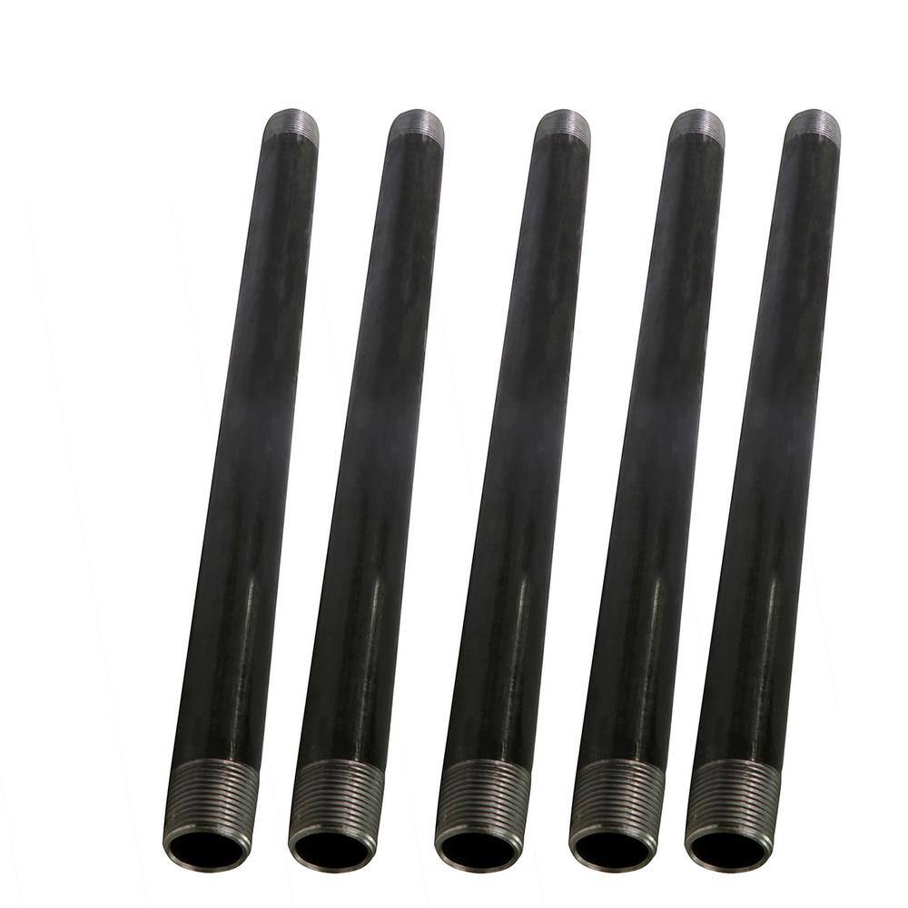 PLUMBFLEX 3460PBL-N-5 3 4 in. x 5 ft. Black Steel Pipe (5-Pack) PLUMBFLEX 3460PBL-N-5 3/4 in. x 5 ft. Black Steel Pipe (5-Pack)