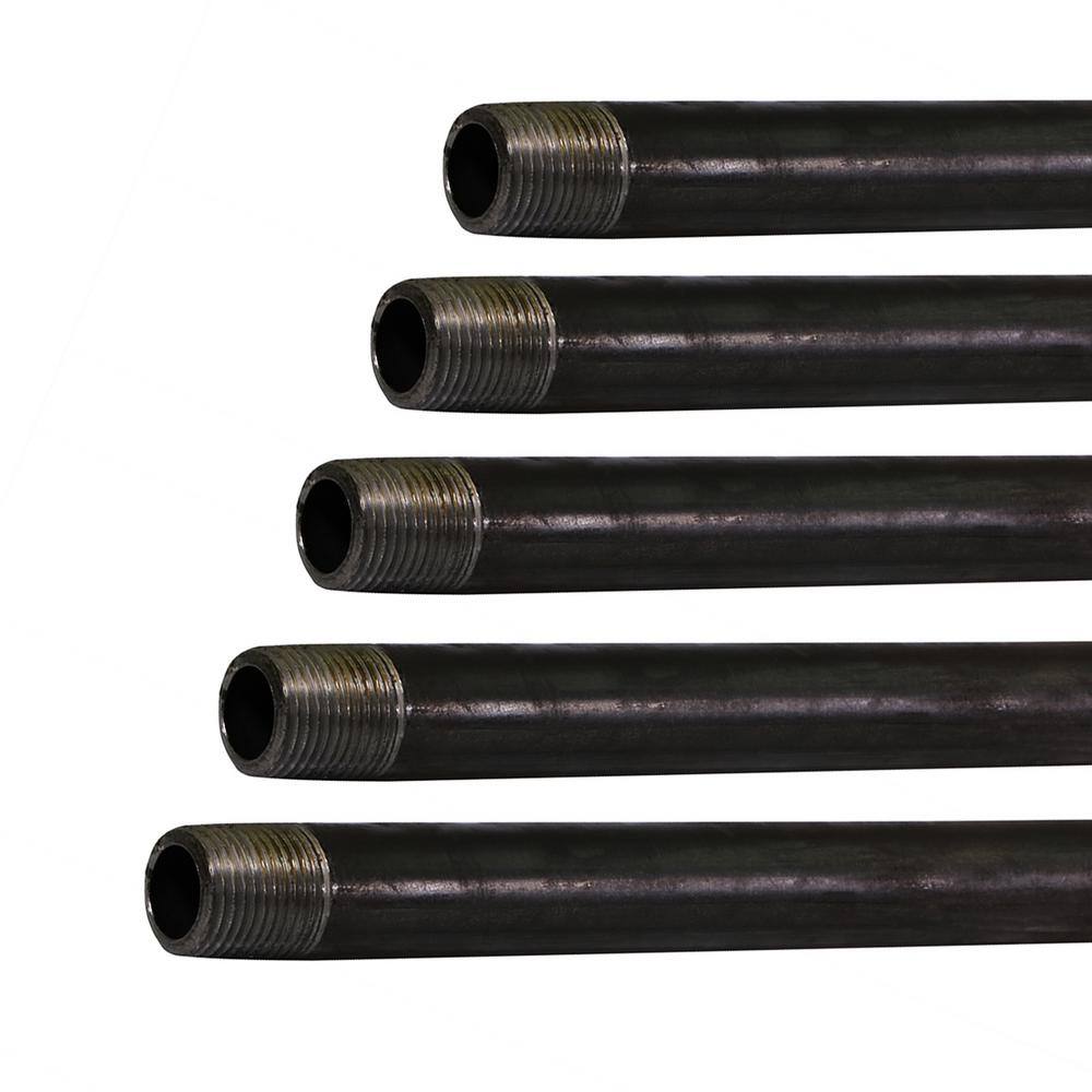 PLUMBFLEX 3460PBL-N-5 3 4 in. x 5 ft. Black Steel Pipe (5-Pack)7