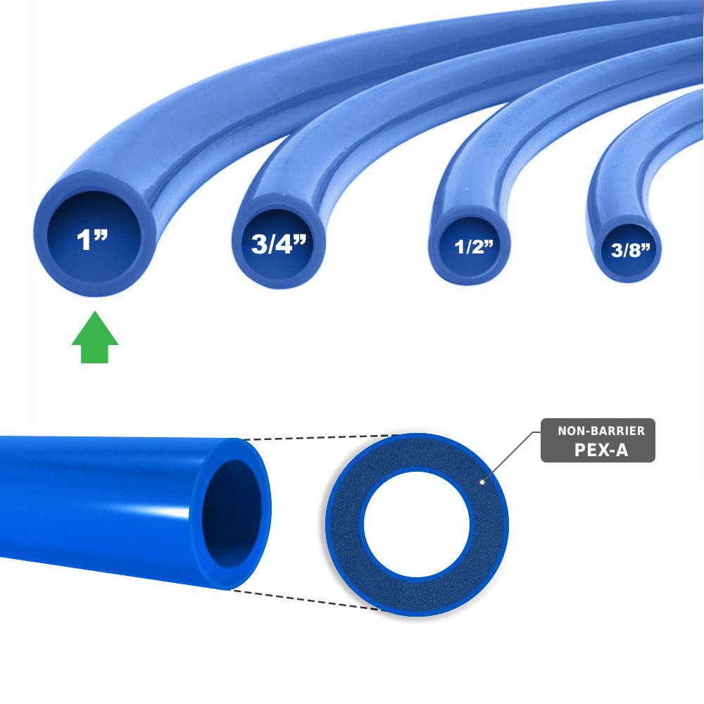 PLUMBFLEX A-PFW-B1300 1 in. x 300 ft. Blue Polyethylene Tubing PEX A Non-Barrier Pipe and Tubing for Potable Water5