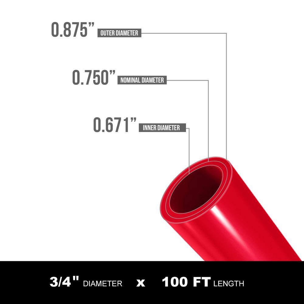 PLUMBFLEX AOBR34100 3 4 in. x 100 ft. PEX A Tubing Oxygen Barrier Pipe for Hydronic Radiant Floor Heating Systems3
