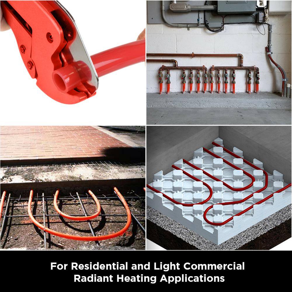 PLUMBFLEX POBR12100 1 2 in. x 100 ft. PEX Tubing Oxygen Barrier Radiant Heating Pipe in Red0