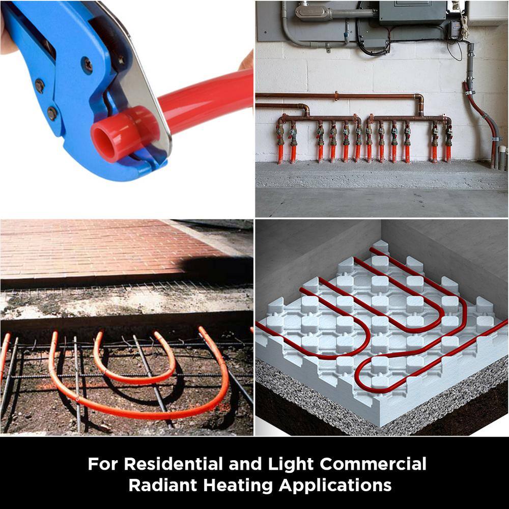 PLUMBFLEX POBR38100 3 8 in. x 100 ft. PEX-B Tubing Oxygen Barrier Radiant Heating Pipe in Red0