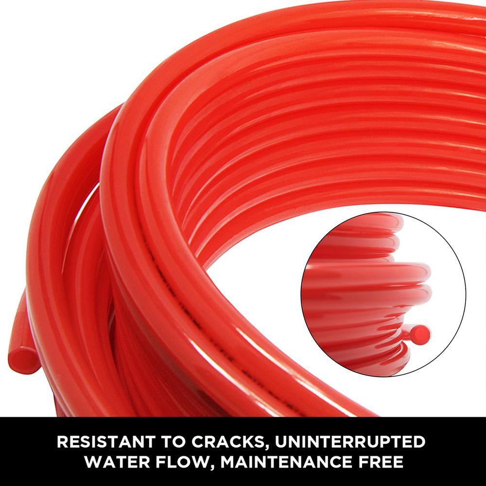 PLUMBFLEX POBR38100 3 8 in. x 100 ft. PEX-B Tubing Oxygen Barrier Radiant Heating Pipe in Red5