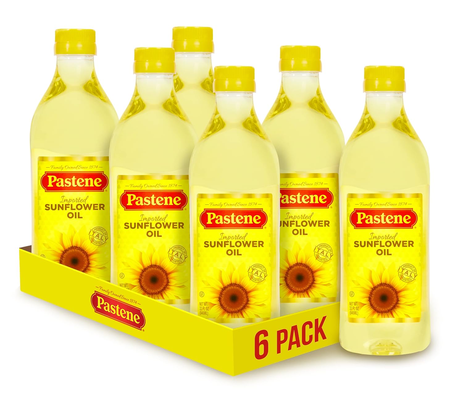 Pastene Sunflower Oil, 32 Ounce (Pack of 6)11