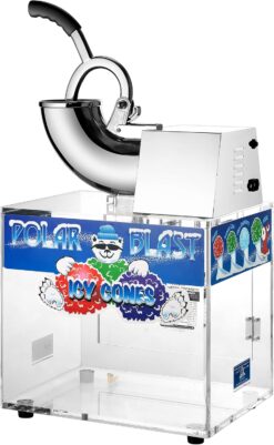 Polar Blast Snow Cone Machine - Acrylic Crushed Ice Maker Grinds Up to 500lbs of Ice Per Hour for Parties, Events, and More by Great Northern Popcorn