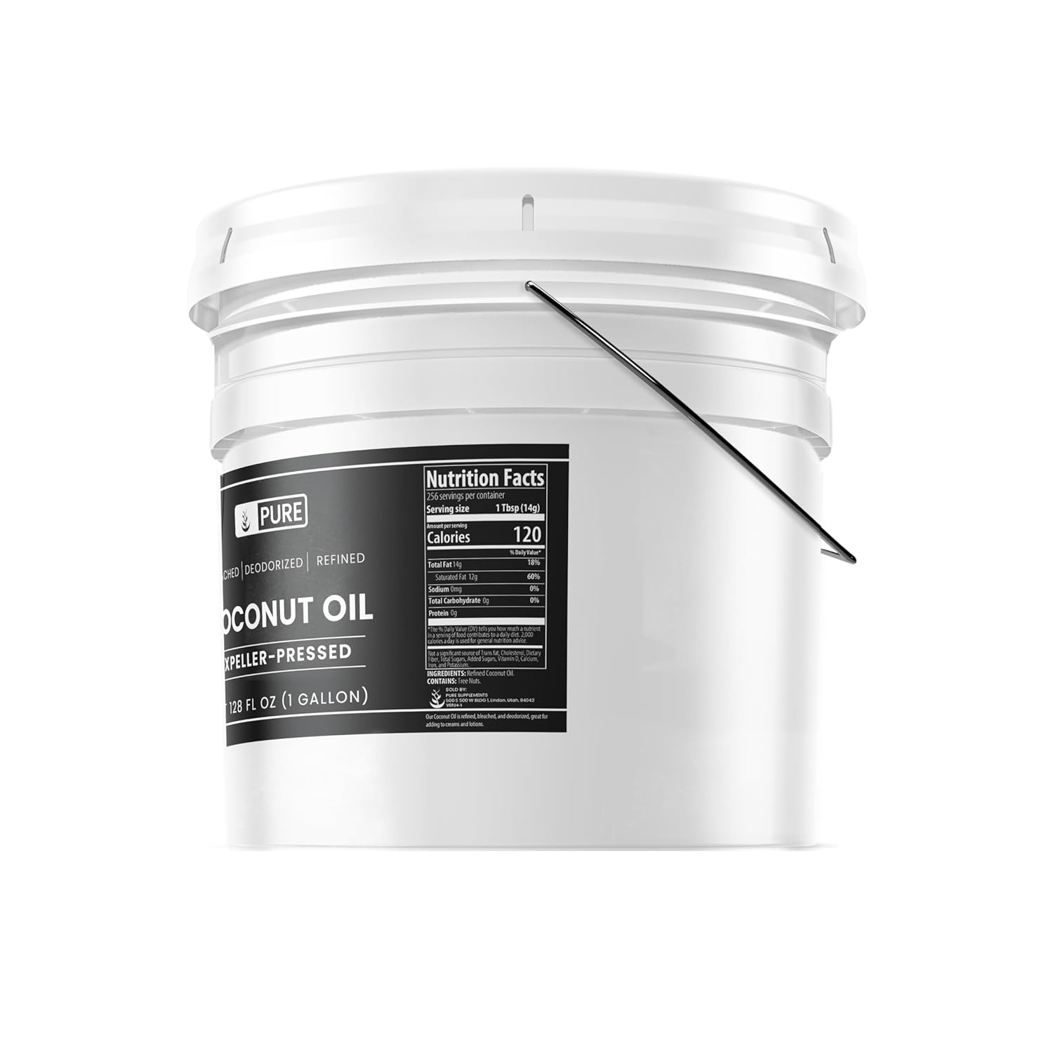 Pure Original Ingredients Coconut Oil (1 Gallon) Hexane-Free & Gluten-Free, Non-Hydrogenated1