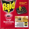 Raid Double Control Large Roach Baits, For Indoor Use, Kills Roaches for 3 Months, 8 Count (Pack of 6)