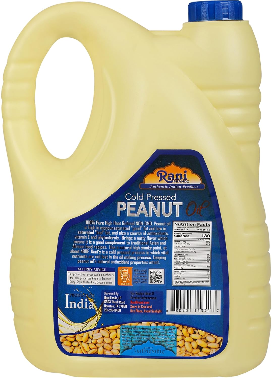 Rani Peanut Oil 169 Ounce (5 Liter) Cold Pressed 100% Natural NON-GMO Kosher Vegan Gluten Free7