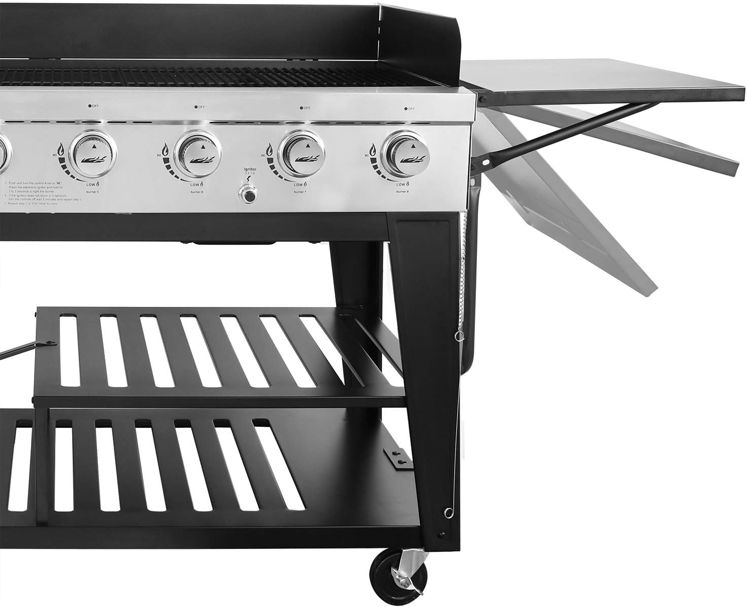 Royal Gourmet 8-Burner Gas Grill, 104,000 BTU Liquid Propane Grill, Independently Controlled Dual Systems, Outdoor Party or Backyard BBQ, Black1