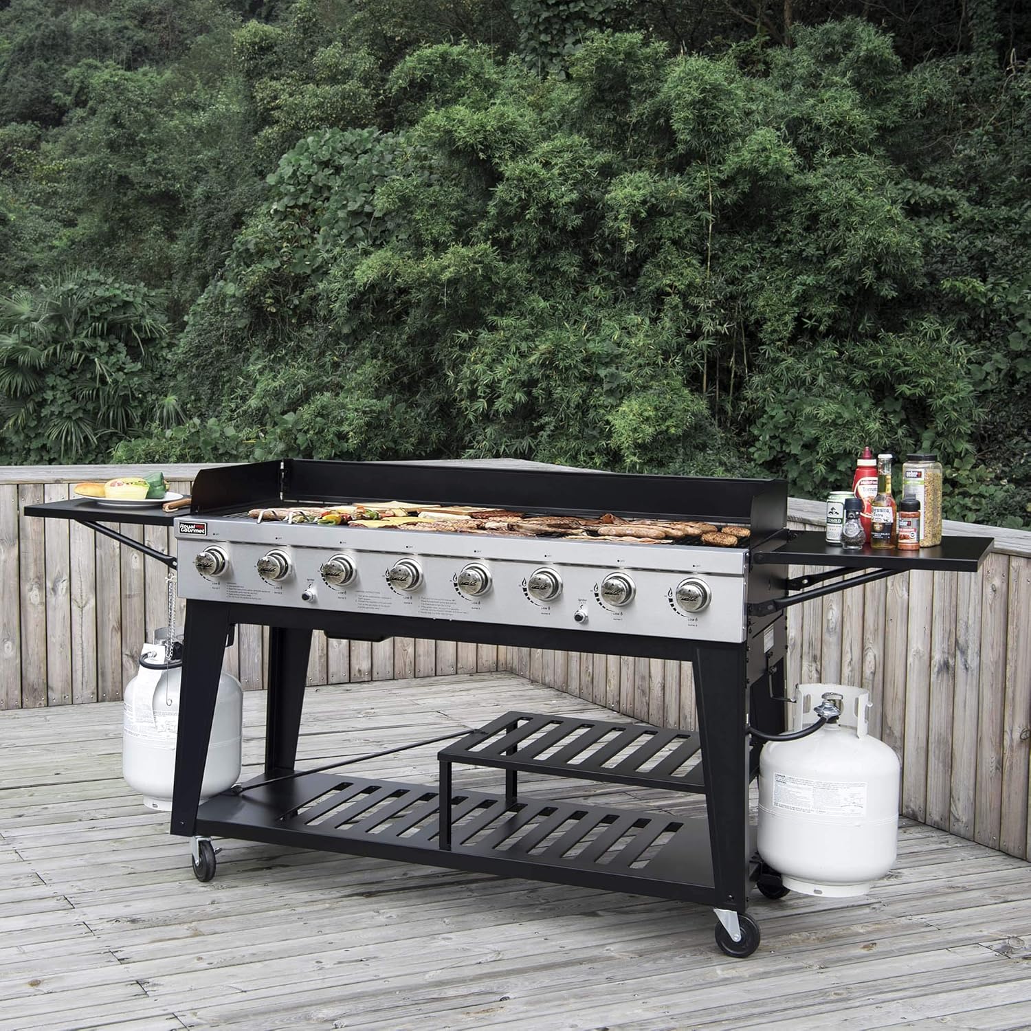 Royal Gourmet 8-Burner Gas Grill, 104,000 BTU Liquid Propane Grill, Independently Controlled Dual Systems, Outdoor Party or Backyard BBQ, Black7