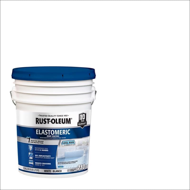 Rust-Oleum 4.75 Gallon 301994 Elastomeric Roof Coating, 710 White