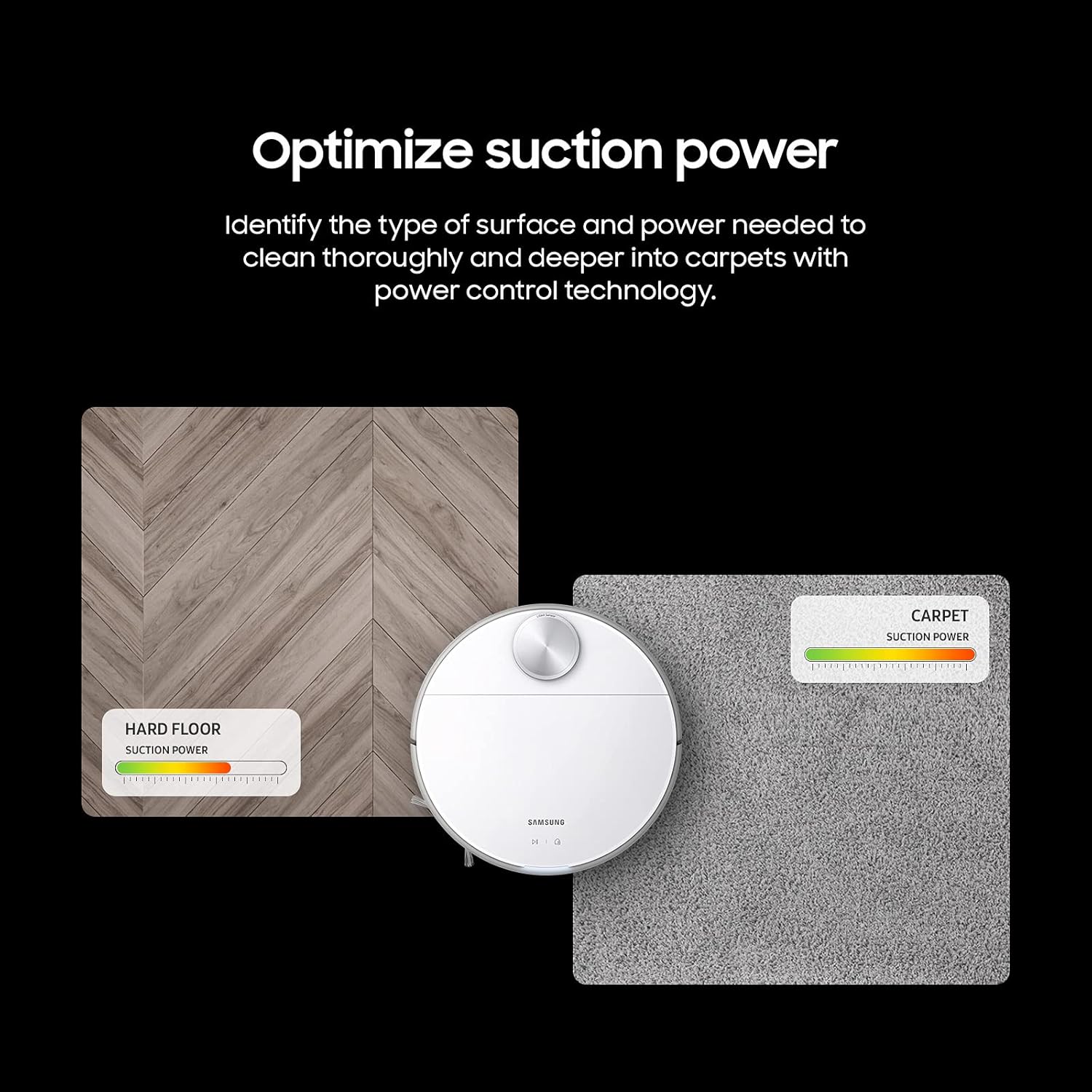 SAMSUNG Jet Bot Robot Cordless Vacuum Cleaner w Intelligent Power Control, Precise Navigation, Multi Surface Cleaning for Hardwood Floors, Carpets, Rugs, Anti Hair, VR30T80313W AA, White2