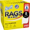 Scott® Rags In A Box™ (75260), All-Purpose Towels, Large 9"x12" Paper Towel, Pop-Up Box (8 Boxes of 200 Sheets, 1,600 Sheet Total)
