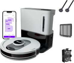Shark AI Ultra Voice Control Robot Vacuum with Matrix Clean Navigation, Home Mapping, 60-Day Capacity, XL Self-Empty Base for Homes with Pets, Carpet & Hard Floors, Cool Grey