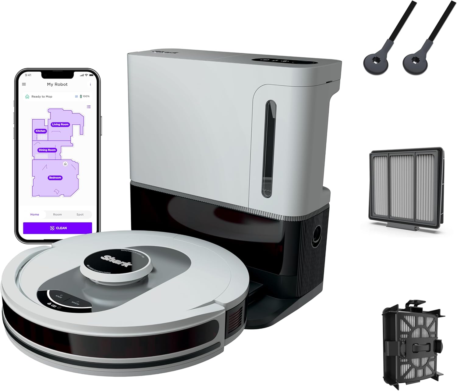 Shark AI Ultra Voice Control Robot Vacuum with Matrix Clean Navigation, Home Mapping, 60-Day Capacity, XL Self-Empty Base for Homes with Pets, Carpet & Hard Floors, Cool Grey Shark AI Ultra Voice Control Robot Vacuum with Matrix Clean Navigation, Home Mapping, 60-Day Capacity, XL Self-Empty Base for Homes with Pets, Carpet & Hard Floors, Cool Grey