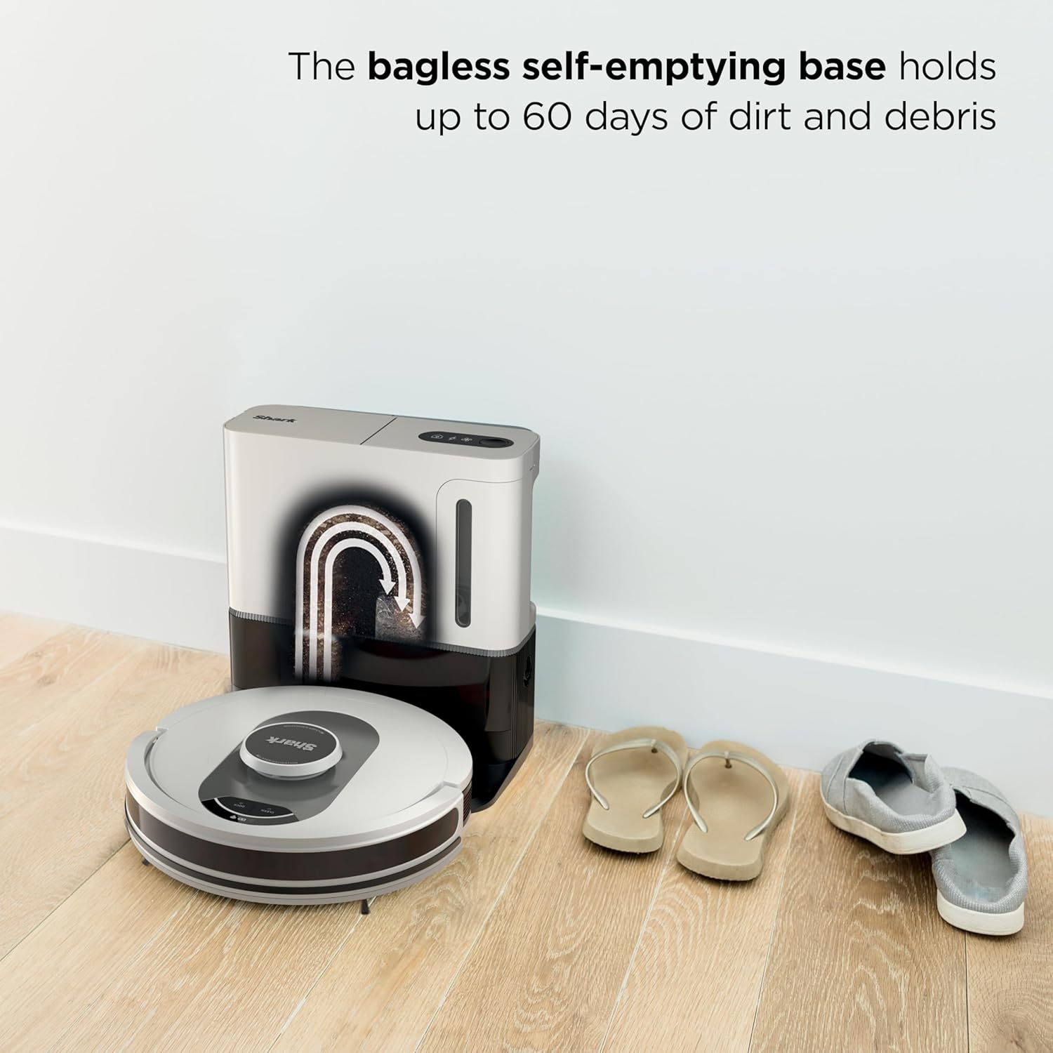 Shark AI Ultra Voice Control Robot Vacuum with Matrix Clean Navigation, Home Mapping, 60-Day Capacity, XL Self-Empty Base for Homes with Pets, Carpet & Hard Floors, Cool Grey2