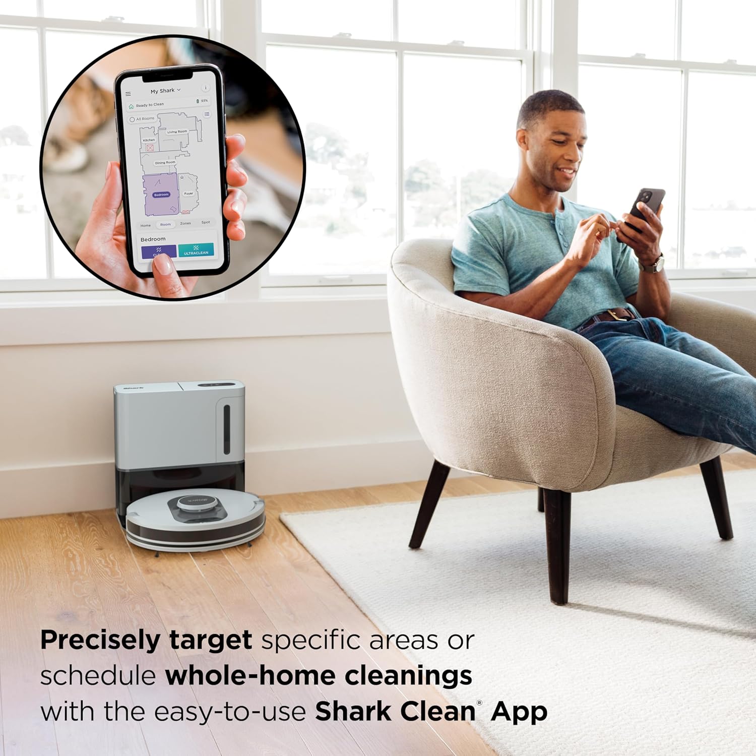 Shark AI Ultra Voice Control Robot Vacuum with Matrix Clean Navigation, Home Mapping, 60-Day Capacity, XL Self-Empty Base for Homes with Pets, Carpet & Hard Floors, Cool Grey4
