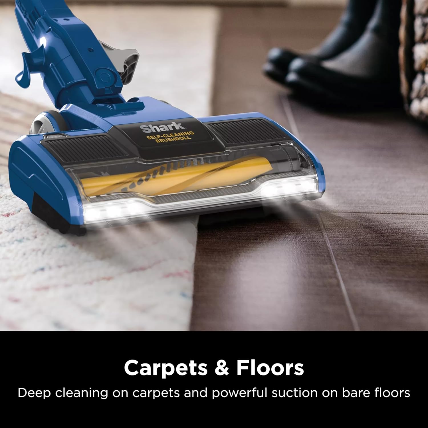 Shark HV343AMZ Rocket Corded Stick Vacuum with Self-Cleaning Brushroll, Lightweight & Maneuverable, Perfect for Pet Hair Pickup, Converts to a Hand Vacuum, Crevice Upholstery Tools, Blue Silver1