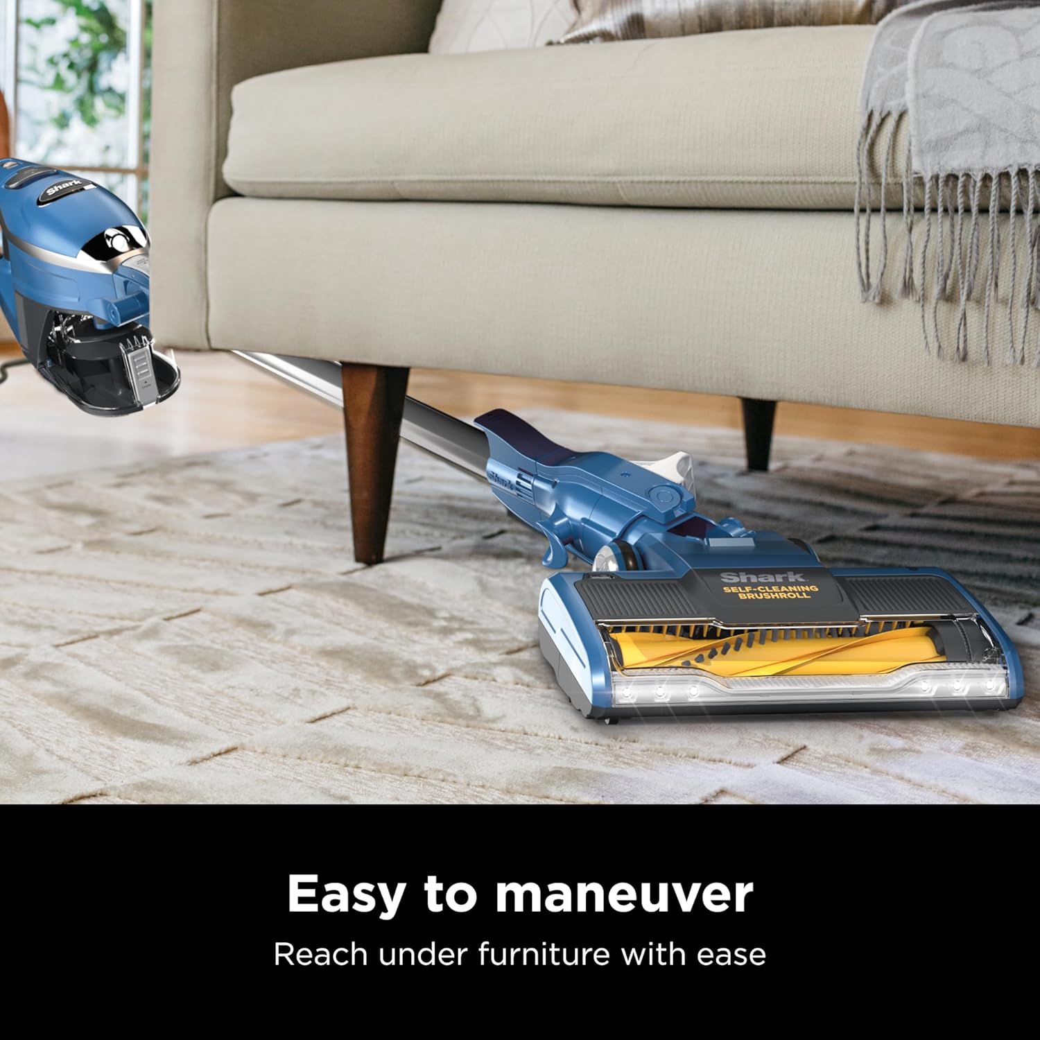 Shark HV343AMZ Rocket Corded Stick Vacuum with Self-Cleaning Brushroll, Lightweight & Maneuverable, Perfect for Pet Hair Pickup, Converts to a Hand Vacuum, Crevice Upholstery Tools, Blue Silver11