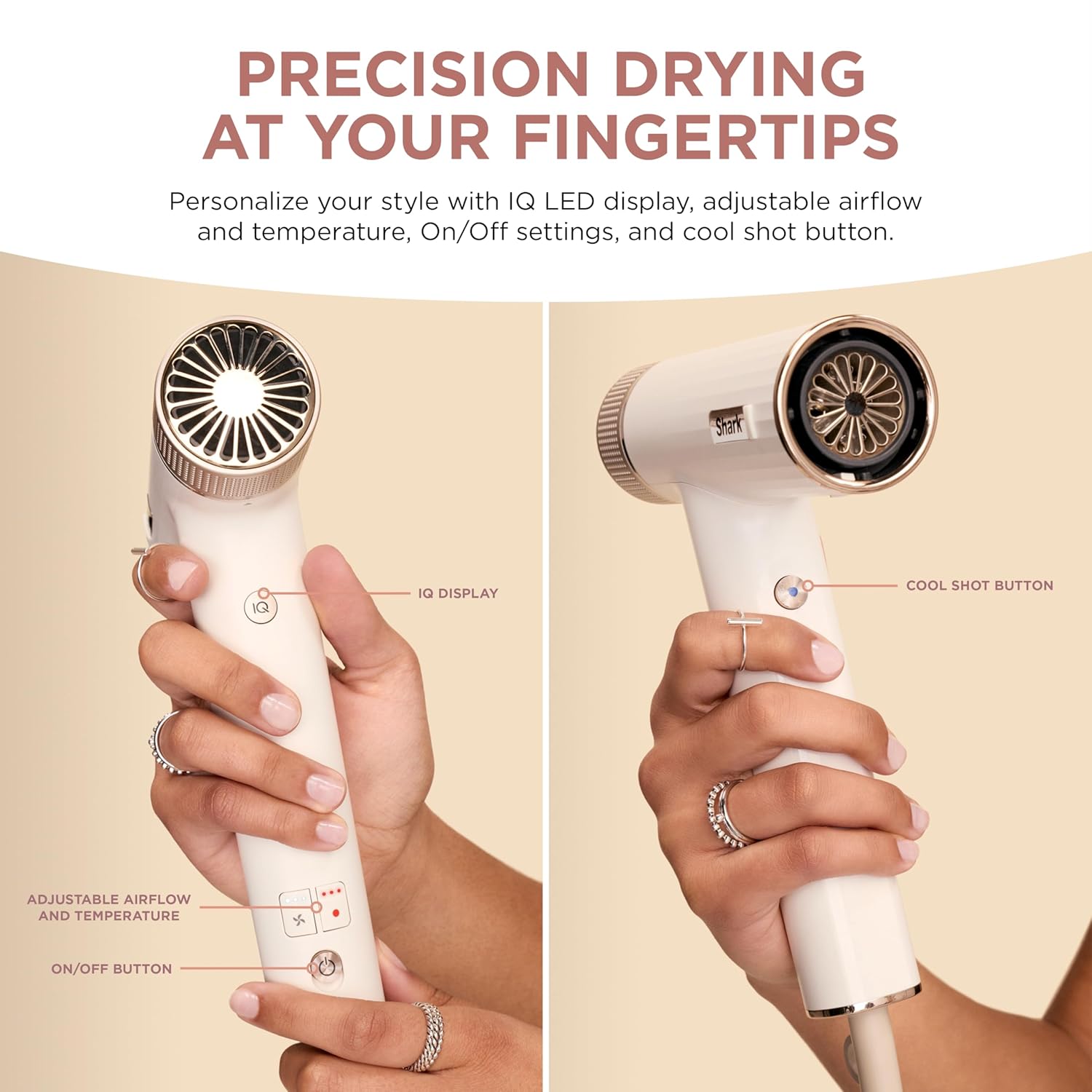 Shark Hair Dryer SpeedStyle No Heat Damage Hair Styling Tool 3 Styling Tools Included Portable & Powerful Blow Dryer Best for Straight & Wavy Hai8