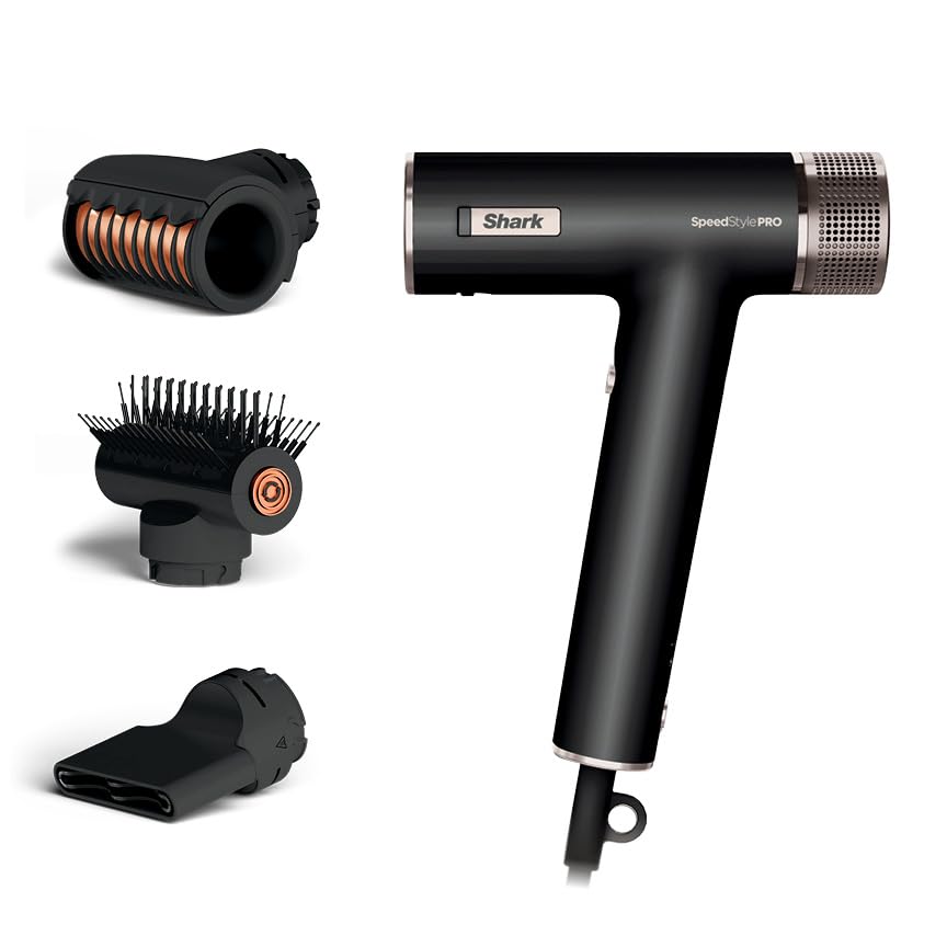 Shark SpeedStyle Pro Professional Performance High-Velocity Hair Dryer System with Scalp Shield and IQ Speed Styling & Drying Suite, Straight and Wavy Hair, Lightweight, Ionic, No Heat Damage, HD731 Shark SpeedStyle Pro Professional Performance High-Velocity Hair Dryer System with Scalp Shield and IQ Speed Styling & Drying Suite, Straight and Wavy Hair, Lightweight, Ionic, No Heat Damage, HD731