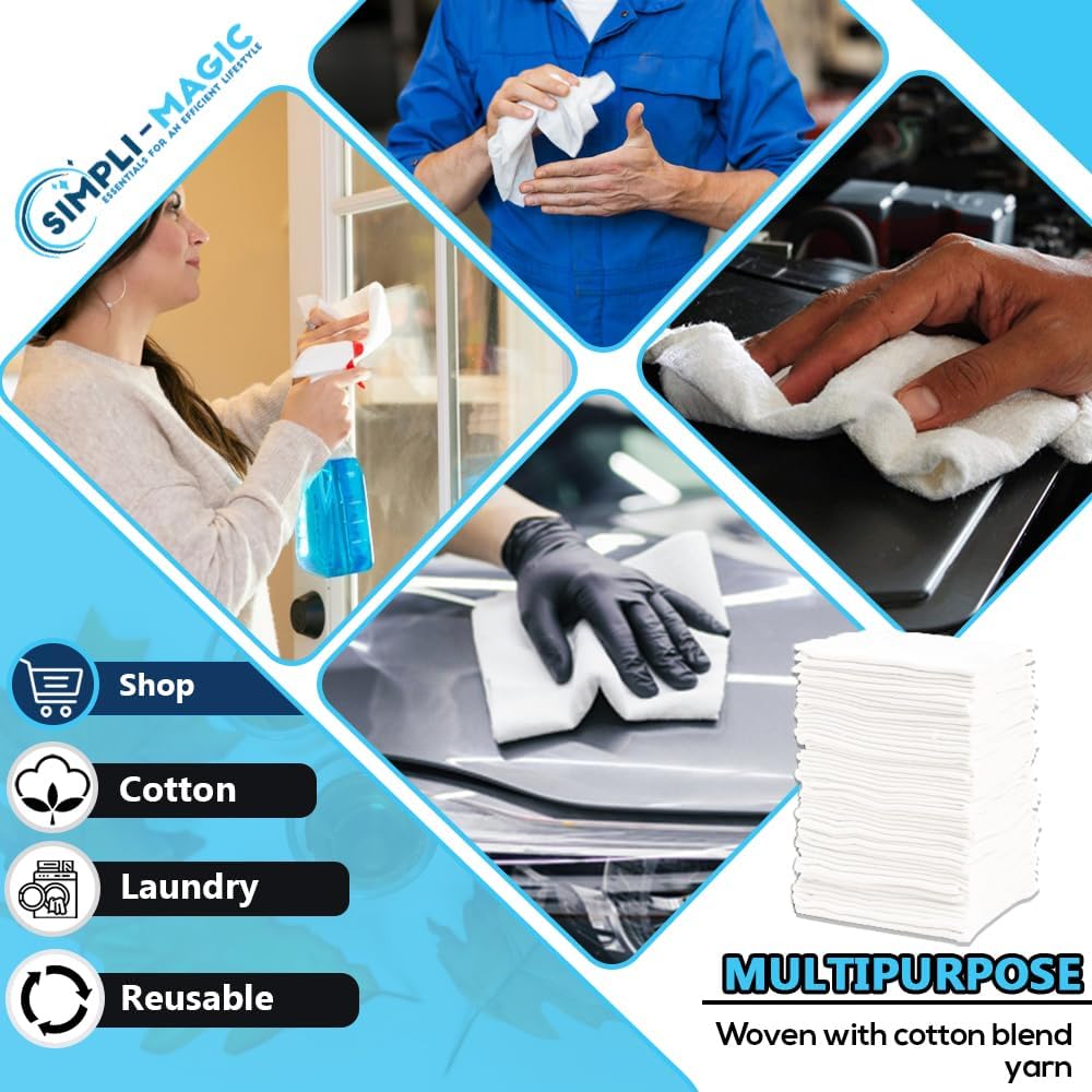 Simpli-Magic 79170 Shop Towels, White, 500 Pack11
