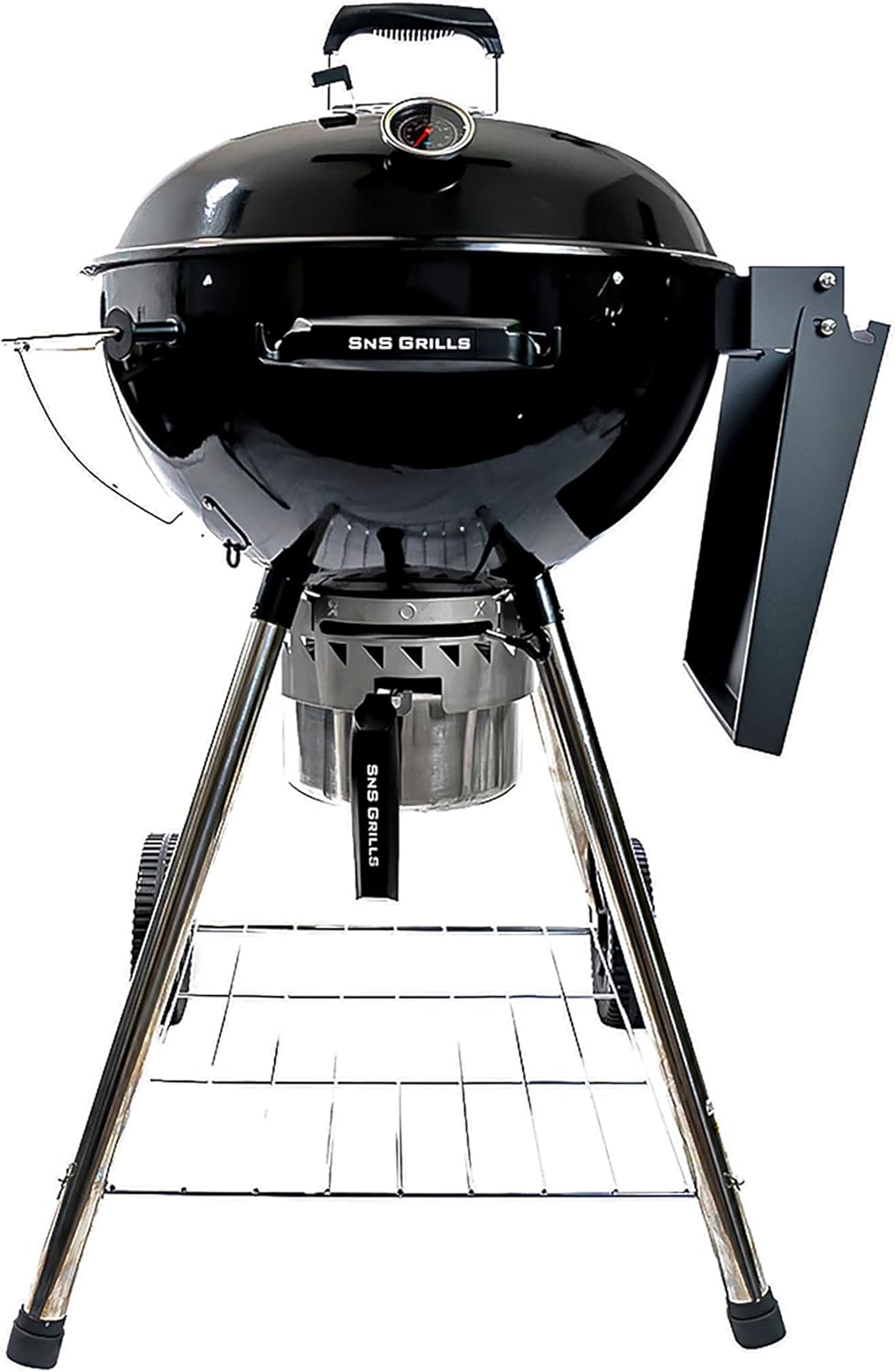 SnS Grills Original Kettle Charcoal Grill with Patented Slow 'N Sear Deluxe Insert and EasySpin Grate for Two-Zone Cooking, Low ‘N Slow Smoking and BBQing - Black 22-Inch SnS Grills Original Kettle Charcoal Grill with Patented Slow 'N Sear Deluxe Insert and EasySpin Grate for Two-Zone Cooking, Low ‘N Slow Smoking and BBQing - Black 22-Inch
