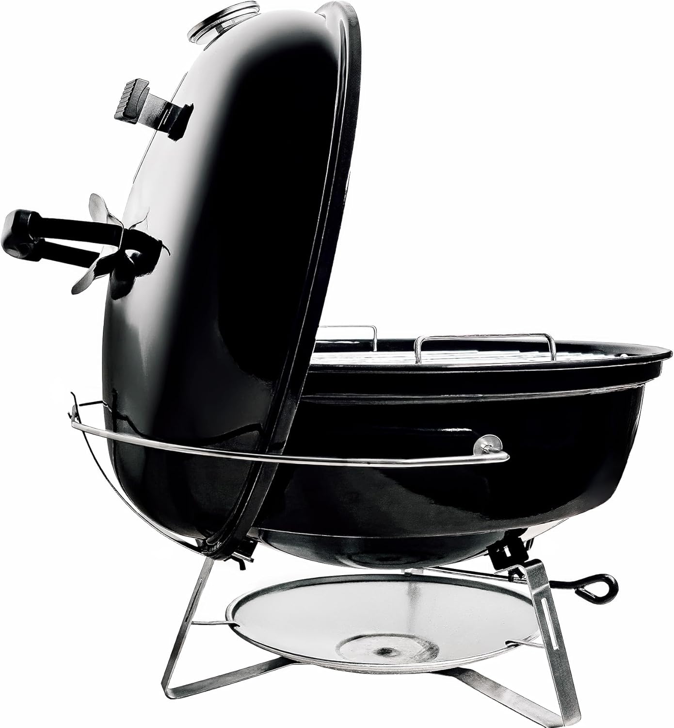 SnS Grills Slow ‘N Sear Travel Kettle, 2-Zone Cook Charcoal Basket and Easy Spin 18” Grate - Portable Charcoal Grill for BBQ Cooking - Travel Kettle 18”1