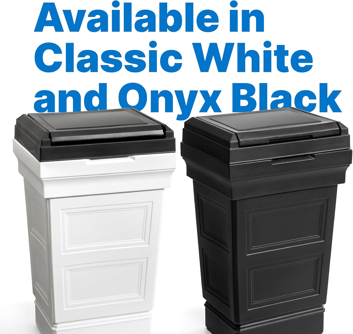 Step2 Atherton Large Garbage Container, Indoor Outdoor Trash Can with Lid, Weather Resistant, Made of Durable Plastic, Weather-Resistant, Classic White9
