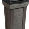 Step2 Lakewood Garbage Container - Dark Cedar - Indoor/Outdoor Refuse Container - Large Capacity Garbage Receptacle - Decorative Trash Can with Lid - Ideal for Patio, Kitchen, Pool Storage and More