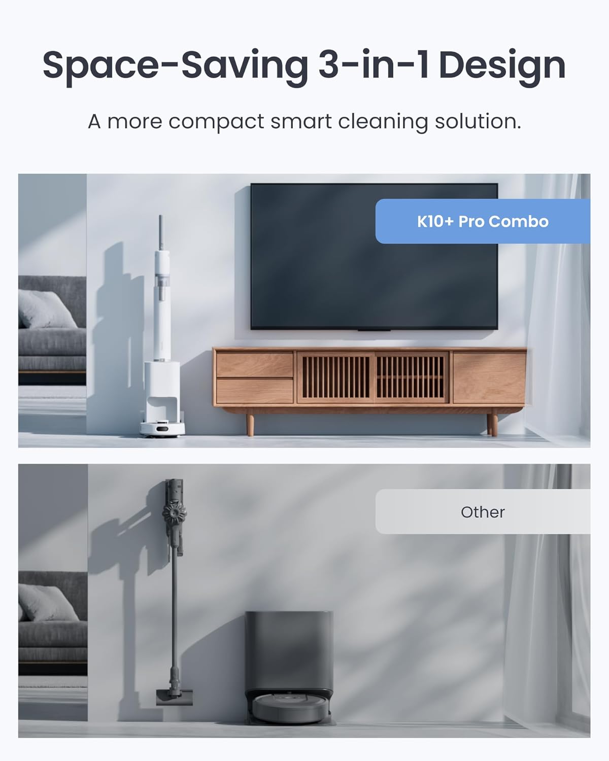 SwitchBot Robot Vacuum and Cordless Vacuum Cleaner K10+ Pro Combo, TwinFlow™ Suction Tech, Dual Dust Collection Station, Compact, Lightweight, Quiet, Compatible with Alexa Siri Matter(Hub 2 Required)6