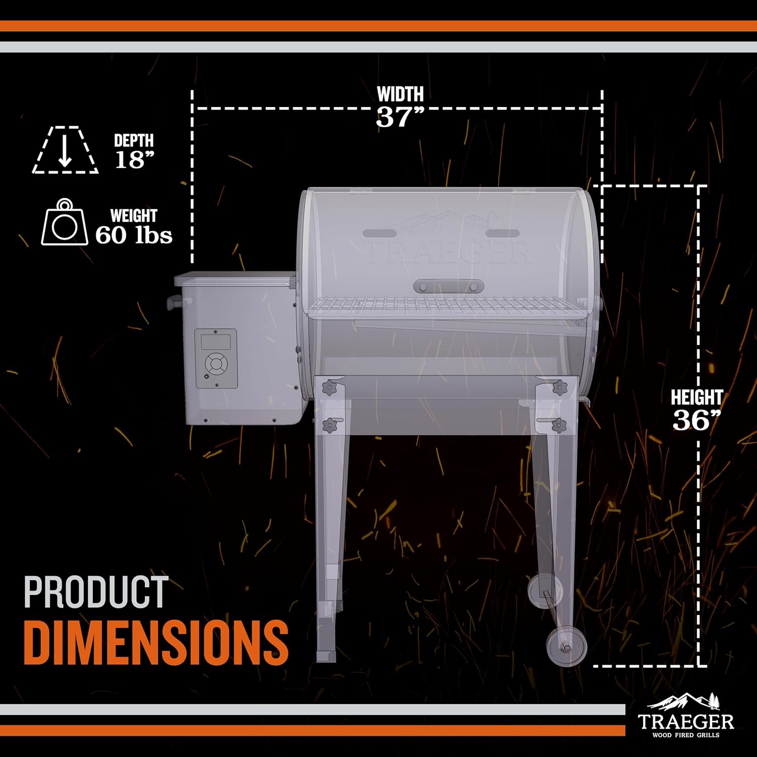 Traeger Grills TFB30KLF Tailgater 20 Portable Electric Wood Pellet Grill and Smoker – Foldable Legs, 6-in-1 Versatility, 300 sq. in. Cooking Space for Tailgating, Camping, and Outdoor BBQ1