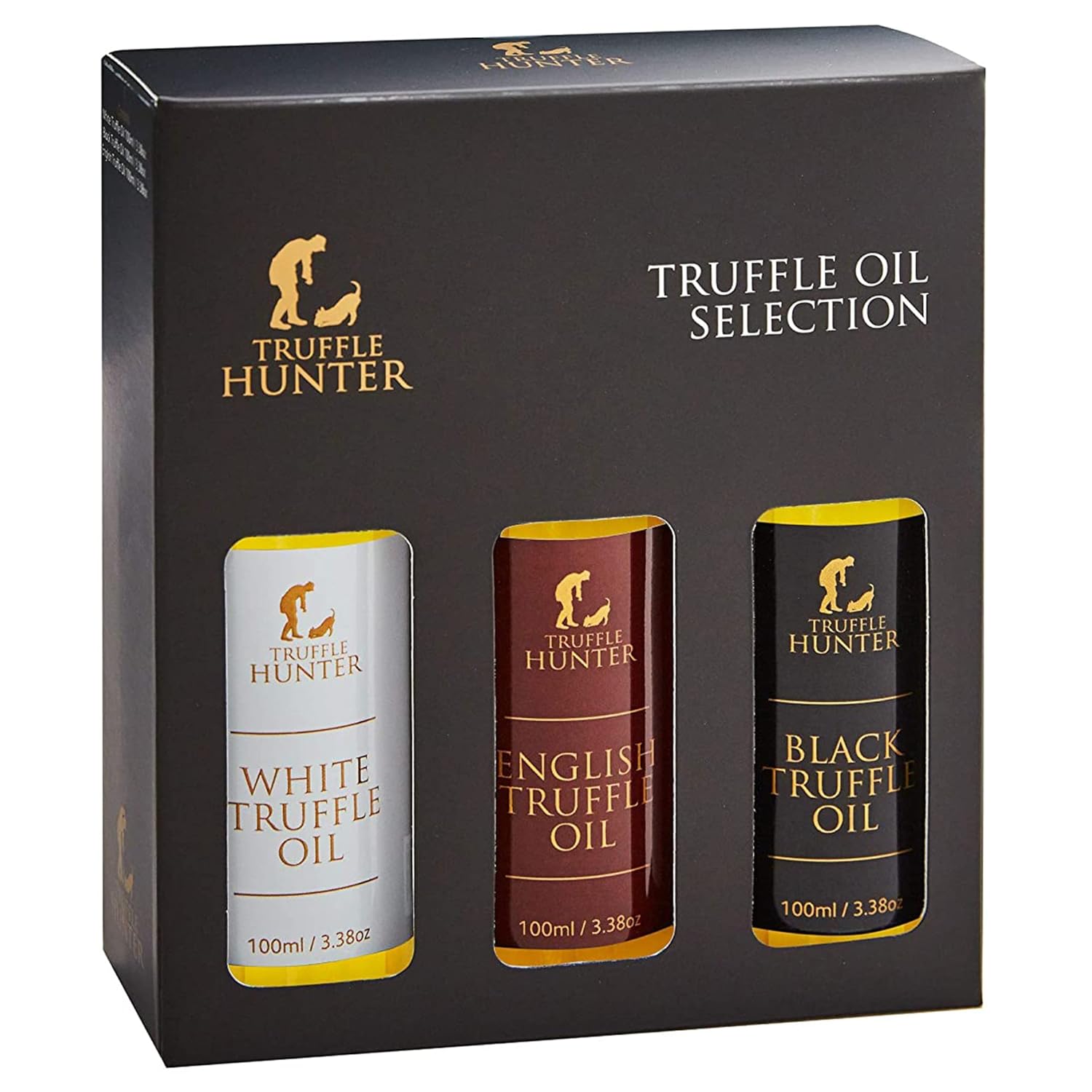 TruffleHunter - English, Black & White Truffle Oil Set - 3.38 Oz x 3 TruffleHunter - English, Black & White Truffle Oil Set - 3.38 Oz x 3