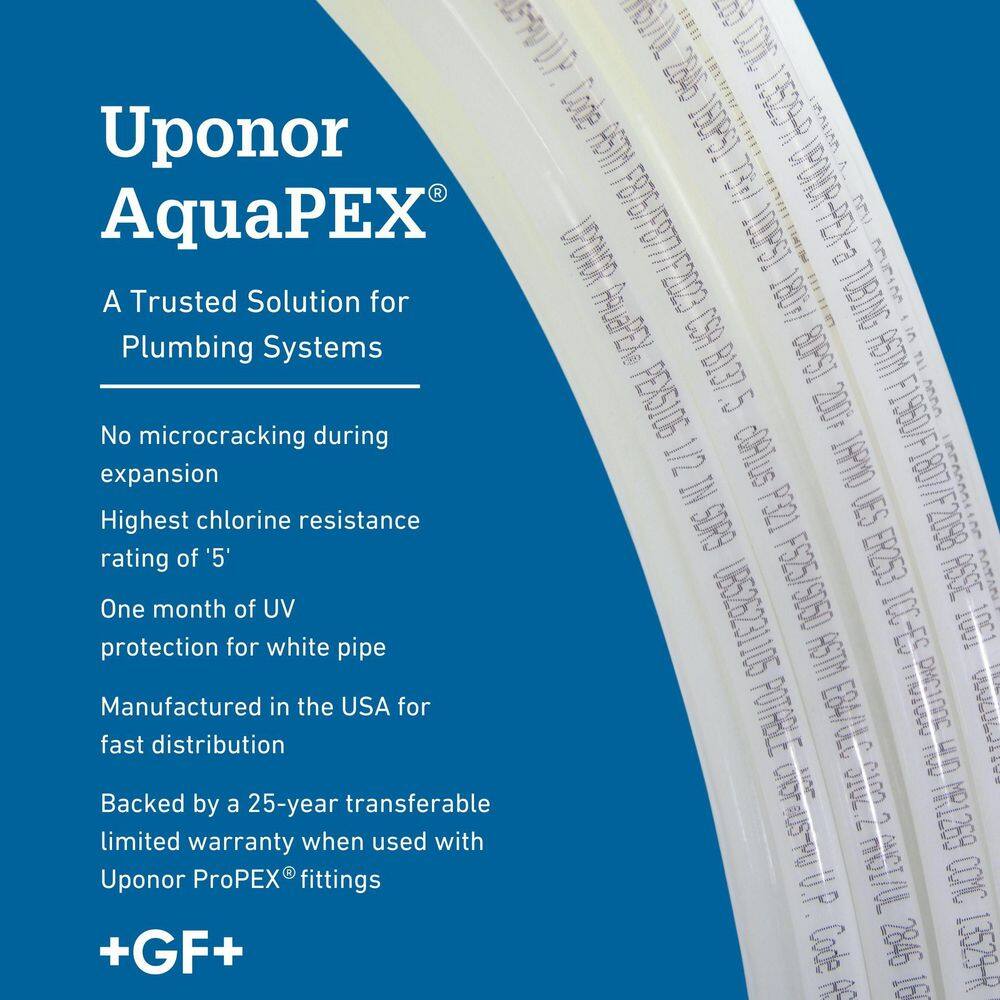 Uponor F1060500R AquaPEX 1 2 in. x 300 ft. White PEX-A Expansion Pipe2