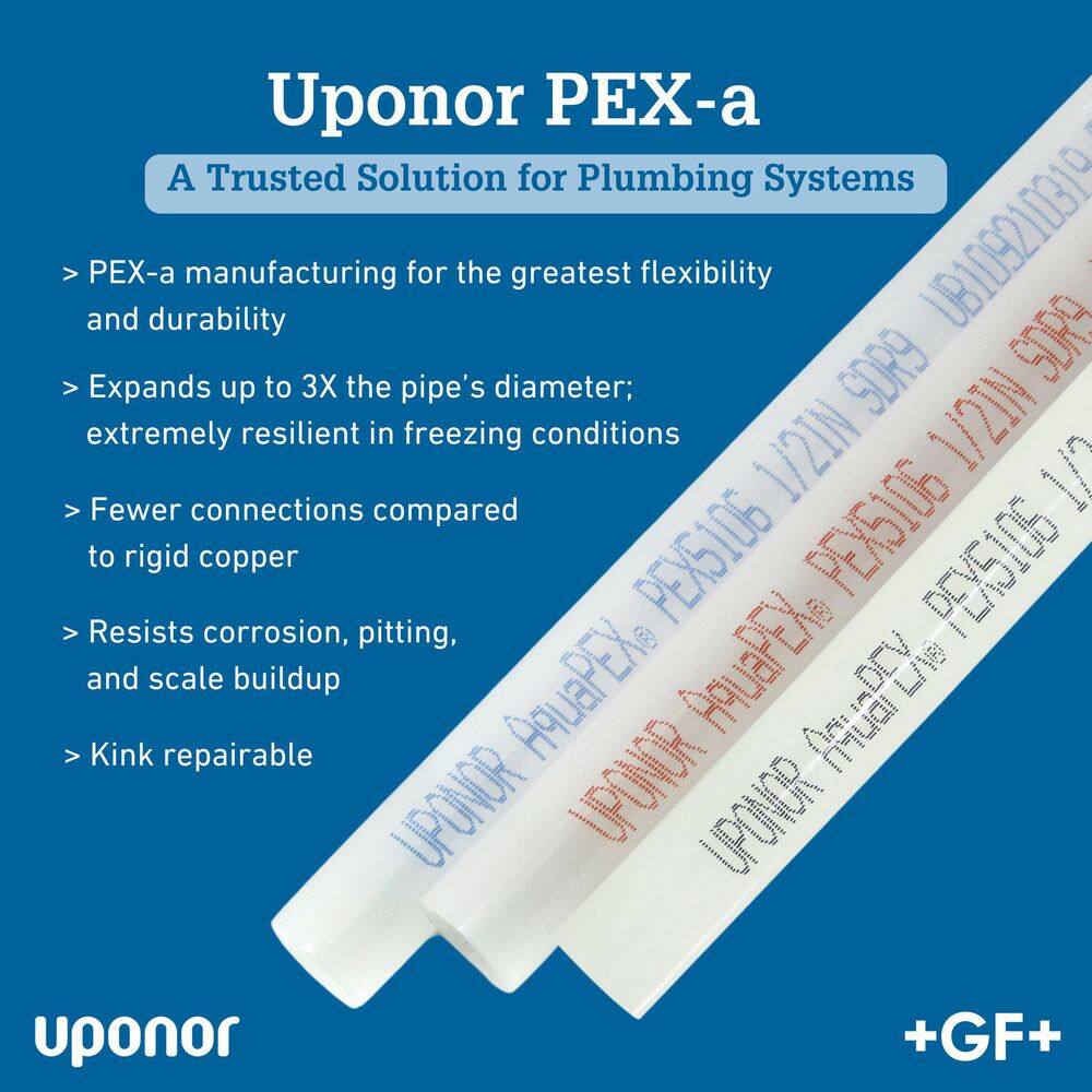 Uponor F4340750R AquaPEX 3 4 in. x 100 ft. White with Blue Print PEX-A Expansion Pipe5
