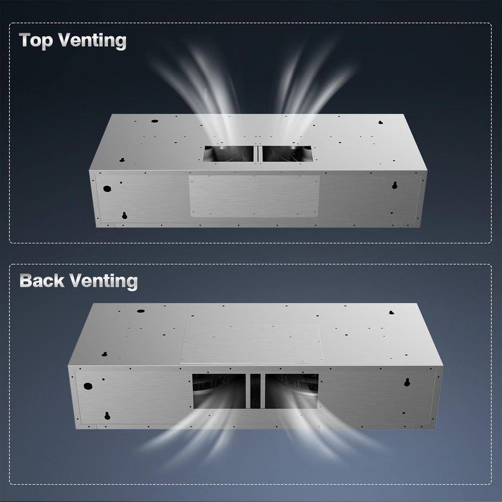 VIKIO C01-36-BSS 36 in. 900 CFM Ducted Under Cabinet Range Hood in Black Stainless Steel with 2 -Way Venting and LED8