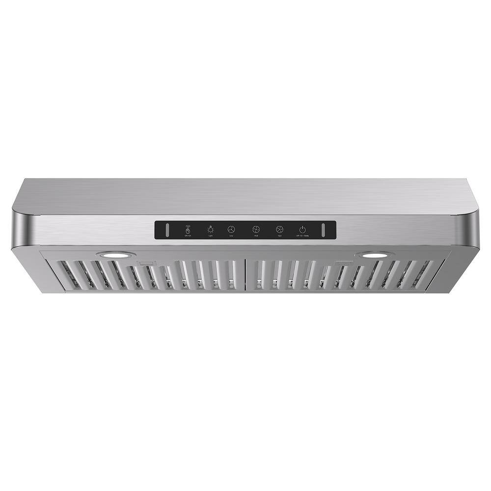 VIKIO IKC01-30-J 30 in. 900 CFM Ducted Under Cabinet Range Hood in Stainless Steel with 3 -Way Venting and Removable LED VIKIO IKC01-30-J 30 in. 900 CFM Ducted Under Cabinet Range Hood in Stainless Steel with 3 -Way Venting and Removable LED