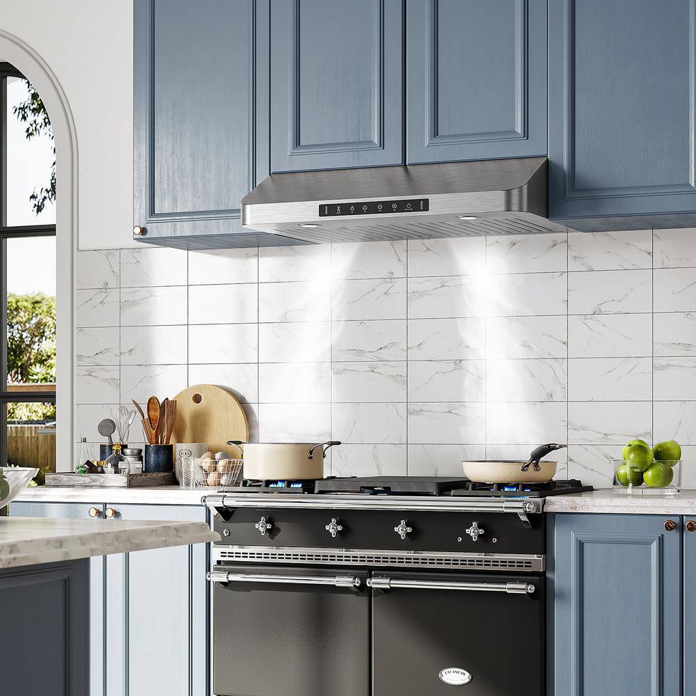 VIKIO IKC01-42-J 42 in. 900 CFM Ducted Under Cabinet Range Hood in Stainless Steel with 3 -Way Venting and Removable LED13