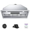 VIKIO RHIN02-42 42 in. 900 CFM Convertible Insert Range Hood Stainless Steel with Baffle Filters, LED and Gesture Control