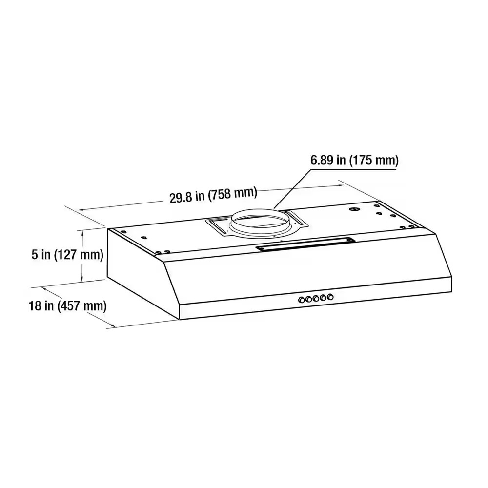 Vissani QR254S Caprelo 30 in. 320 CFM Convertible Under Cabinet Range Hood in Stainless Steel with LED Lighting and Charcoal Filter11_11zon