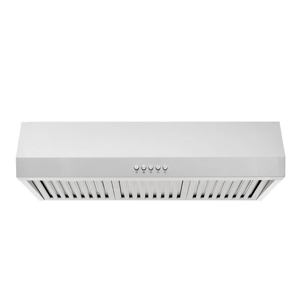 Vissani Sarela 30 in. W x 7 in. H 500CFM Convertible Under Cabinet Range Hood in Stainless Steel with LED Lights and Filter Vissani Sarela 30 in. W x 7 in. H 500CFM Convertible Under Cabinet Range Hood in Stainless Steel with LED Lights and Filter